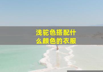 浅驼色搭配什么颜色的衣服