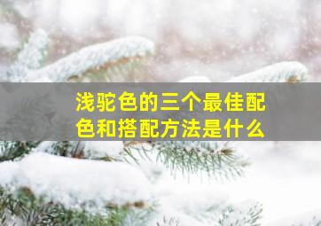 浅驼色的三个最佳配色和搭配方法是什么