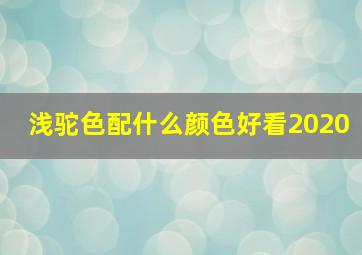 浅驼色配什么颜色好看2020