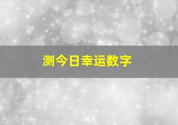 测今日幸运数字