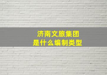 济南文旅集团是什么编制类型