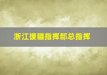 浙江援疆指挥部总指挥