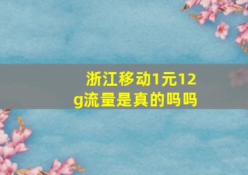 浙江移动1元12g流量是真的吗吗