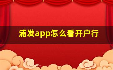 浦发app怎么看开户行