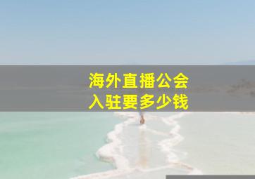 海外直播公会入驻要多少钱