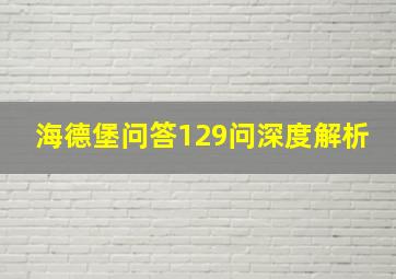 海德堡问答129问深度解析