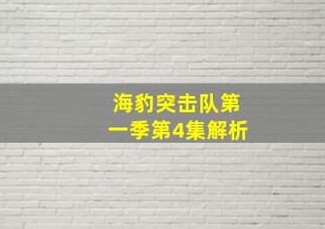 海豹突击队第一季第4集解析