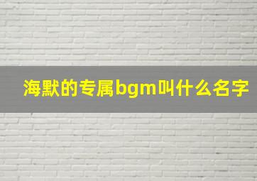 海默的专属bgm叫什么名字