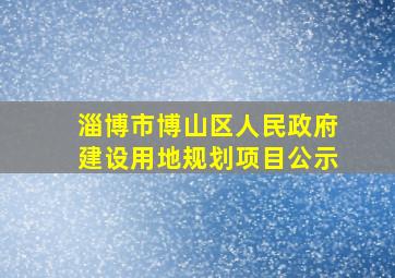 淄博市博山区人民政府建设用地规划项目公示