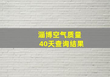 淄博空气质量40天查询结果