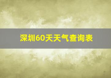 深圳60天天气查询表