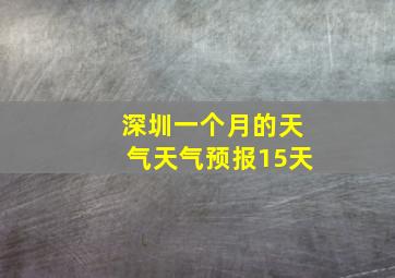 深圳一个月的天气天气预报15天