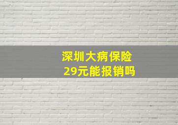 深圳大病保险29元能报销吗