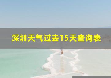 深圳天气过去15天查询表