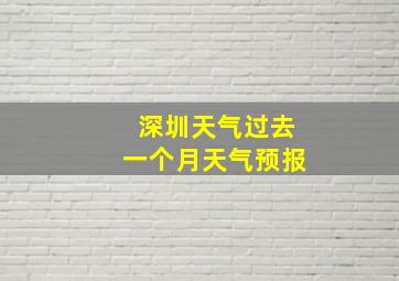 深圳天气过去一个月天气预报