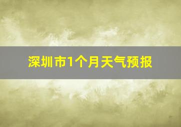 深圳市1个月天气预报