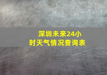 深圳未来24小时天气情况查询表