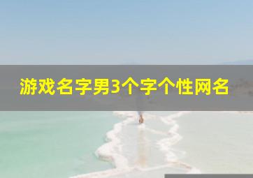 游戏名字男3个字个性网名