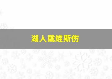 湖人戴维斯伤