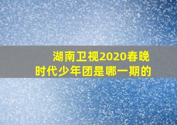 湖南卫视2020春晚时代少年团是哪一期的