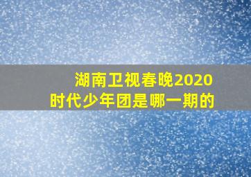 湖南卫视春晚2020时代少年团是哪一期的