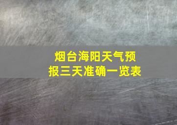 烟台海阳天气预报三天准确一览表