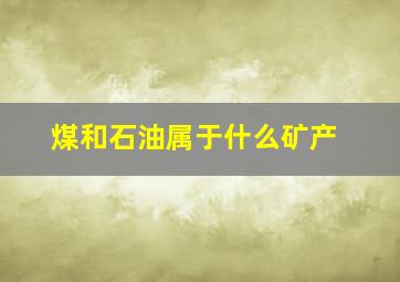 煤和石油属于什么矿产