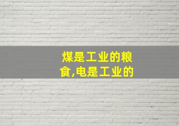 煤是工业的粮食,电是工业的