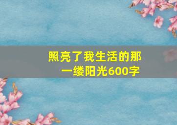 照亮了我生活的那一缕阳光600字