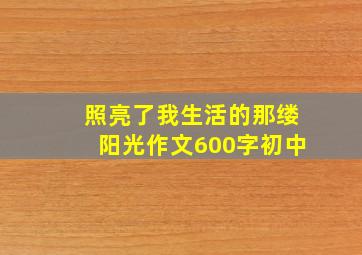 照亮了我生活的那缕阳光作文600字初中