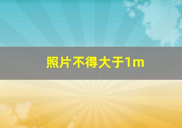 照片不得大于1m