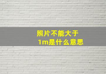 照片不能大于1m是什么意思