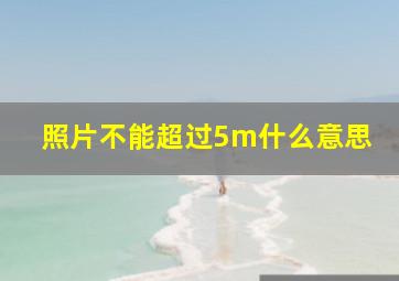 照片不能超过5m什么意思