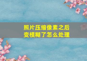 照片压缩像素之后变模糊了怎么处理