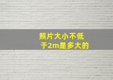 照片大小不低于2m是多大的