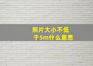 照片大小不低于5m什么意思