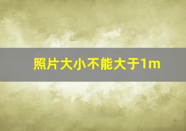 照片大小不能大于1m