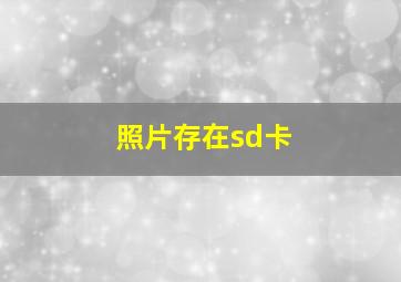 照片存在sd卡