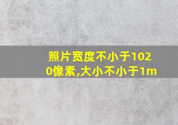 照片宽度不小于1020像素,大小不小于1m