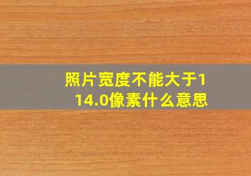 照片宽度不能大于114.0像素什么意思