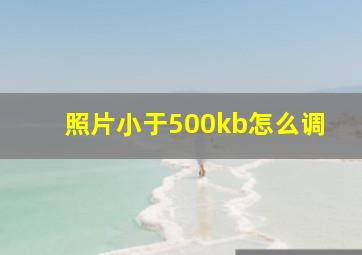 照片小于500kb怎么调