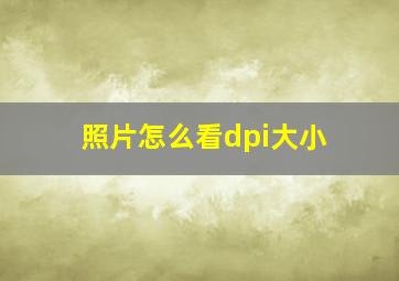 照片怎么看dpi大小