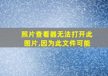 照片查看器无法打开此图片,因为此文件可能