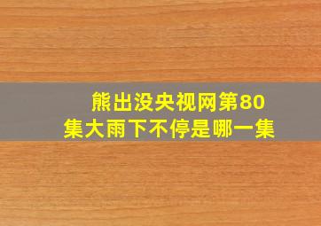 熊出没央视网第80集大雨下不停是哪一集