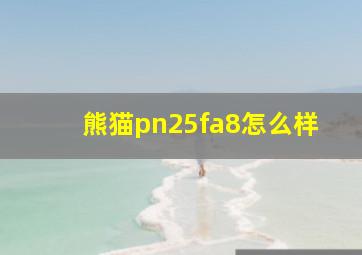 熊猫pn25fa8怎么样