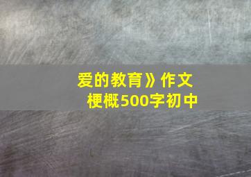 爱的教育》作文梗概500字初中