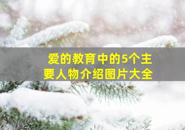 爱的教育中的5个主要人物介绍图片大全