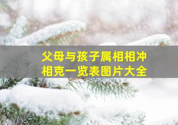 父母与孩子属相相冲相克一览表图片大全