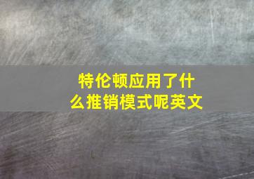 特伦顿应用了什么推销模式呢英文