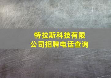 特拉斯科技有限公司招聘电话查询